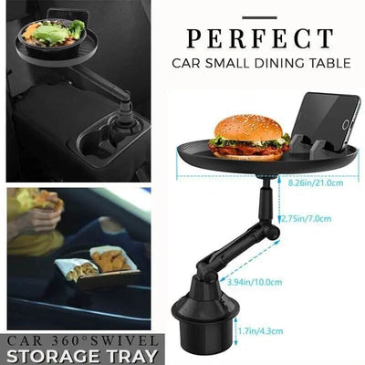 360° Swivel Car Storage Tray with Folding Dining Table & Drink Holder - mississippihippieco 360° Swivel Car Storage Tray with Folding Dining Table & Drink Holder