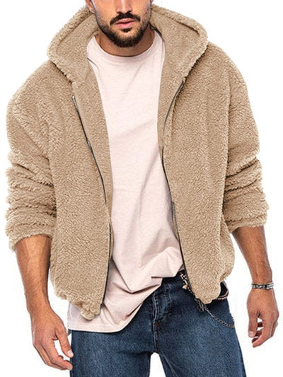 Arctic Velvet Comfort: Experience Luxury with Our Sherpa Hooded Solid Color Zip Hoodie for Men (S-3XL) - mississippihippieco Arctic Velvet Comfort: Experience Luxury with Our Sherpa Hooded Solid Color Zip Hoodie for Men (S-3XL)