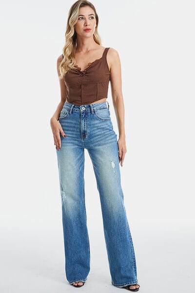 Flattering BAYEAS Ultra High-Waist Gradient Bootcut Jeans: Elevate Your Denim Elegance - mississippihippieco Flattering BAYEAS Ultra High-Waist Gradient Bootcut Jeans: Elevate Your Denim Elegance