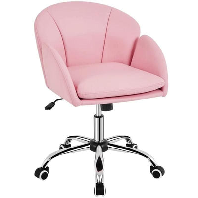 Chic Pink Home Office Rolling Desk Chair with Armrests - Adjustable & Comfortable - mississippihippieco Chic Pink Home Office Rolling Desk Chair with Armrests - Adjustable & Comfortable