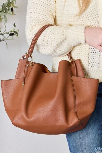 👜 Chic Simplicity: SHOMICO Faux Leather Handbag with Pouch - Elevate Your Style with Versatile Elegance! 👜 TAN / One Size