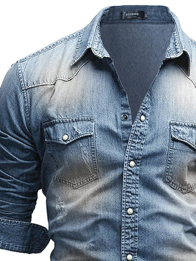 Effortless Cool: Timeless Men's Denim Shirts - Classic Styles for Timeless Appeal - mississippihippieco Effortless Cool: Timeless Men's Denim Shirts - Classic Styles for Timeless Appeal