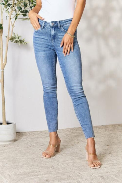 Effortless Edge: BAYEAS Raw Hem Skinny Jeans – Contemporary Chic with a Raw Appeal - mississippihippieco Effortless Edge: BAYEAS Raw Hem Skinny Jeans – Contemporary Chic with a Raw Appeal