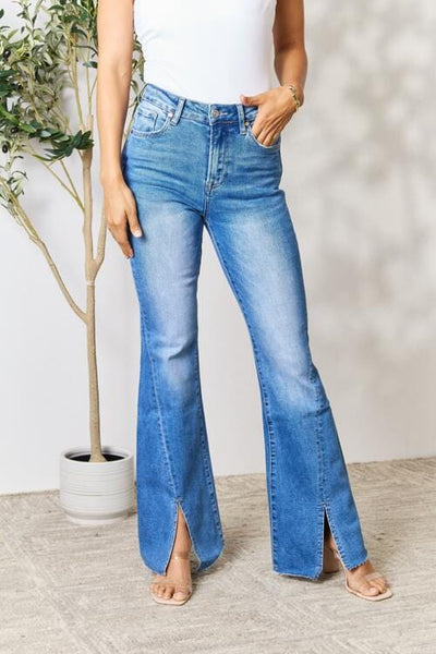 👖 Effortless Elegance: BAYEAS Slit Flare Jeans - Elevate Your Denim Collection with Chic Flair! 💙 Medium / 0(24)