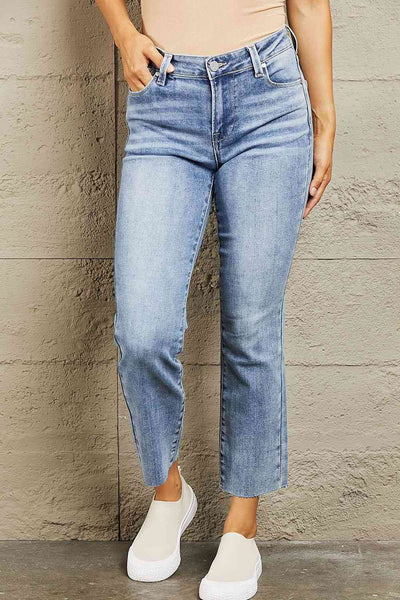 Effortless Elegance: Modern Vintage Slim Fit Cropped BAYEAS Jeans for Stylish Comfort - mississippihippieco Effortless Elegance: Modern Vintage Slim Fit Cropped BAYEAS Jeans for Stylish Comfort