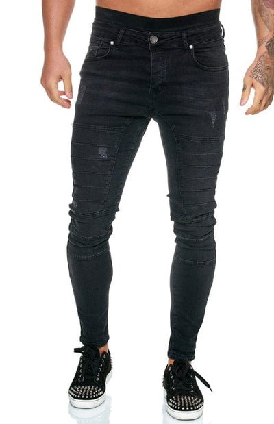 Elevate Your Silhouette: Men's High Waist Slim Fit Denim Jeans - Embrace Style and Comfort in Every Step! Black / S