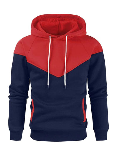 Elevate Your Sporty Style: Men's Contrasting Color Fashionable Sports Sweatshirt - Stay Stylish, Stay Active! Red / S