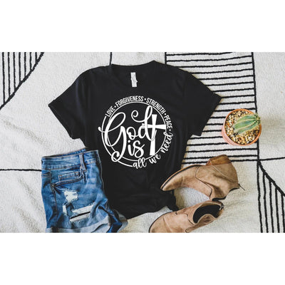 God is All We Need Graphic Tee - Spiritual & Stylish in Sizes S-3XL | Mississippi Hippie Co.