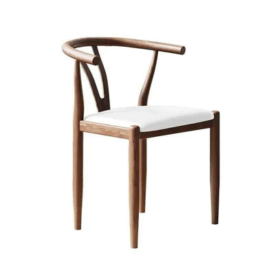 Luxurious Nordic-Style Leather Dining Chair with Armrests