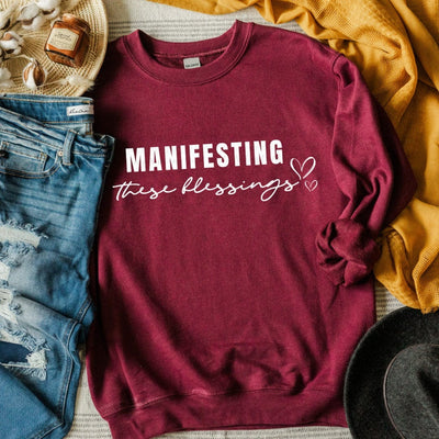 Manifest Your Dreams: 'MANIFESTING' Sweatshirt for Positive Vibes! 🌟 - mississippihippieco Manifest Your Dreams: 'MANIFESTING' Sweatshirt for Positive Vibes! 🌟