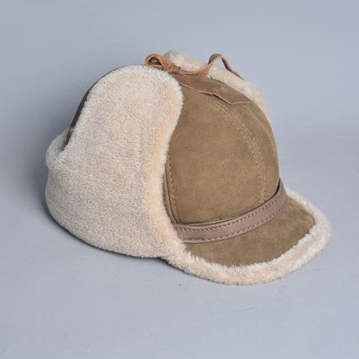 Men's Premium Winter Leather Hat with Wool & Fur - Warm Earflap Bomber Cap - mississippihippieco Men's Premium Winter Leather Hat with Wool & Fur - Warm Earflap Bomber Cap