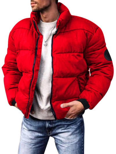 Men's winter jackets, stand collar down jackets Red / M