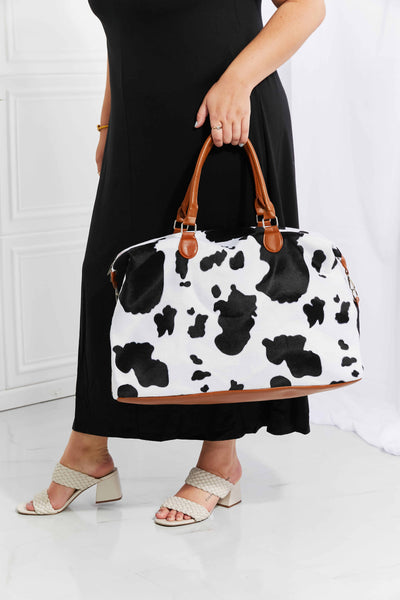 🐮Moo-ve in Style: Best Weekender Bag for Women – Cow Print Plush Delight!🐮