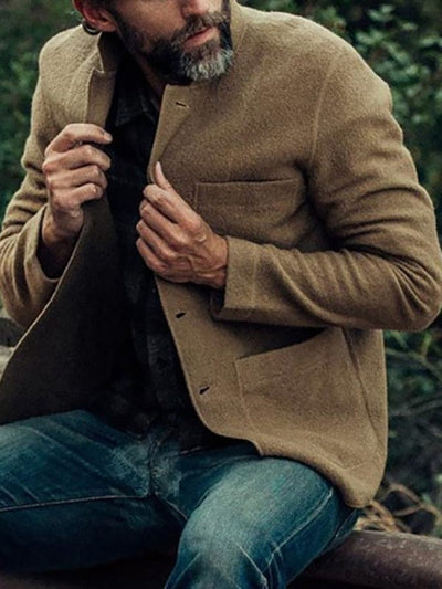 Refined Elegance:🧥 Men's Trendy Blazer-Style Coat for Contemporary Sophistication | Mississippi Hippie Co 🌟 Khaki / S