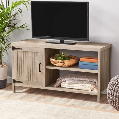 Rustic Gray Farmhouse TV Stand: Vintage Charm for Your Entertainment Space