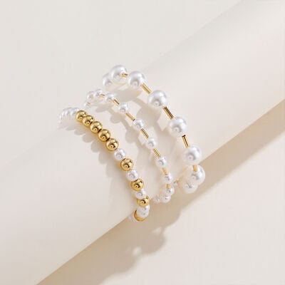 Sophisticated Charm: Super Trendy Gold-Plated Pearl Copper Bracelet