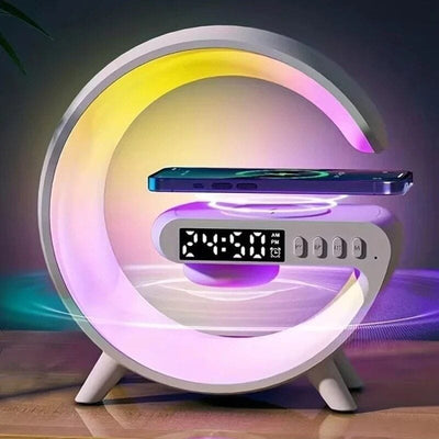 Speakers Alarm Clock Lamp With Wireless Charger