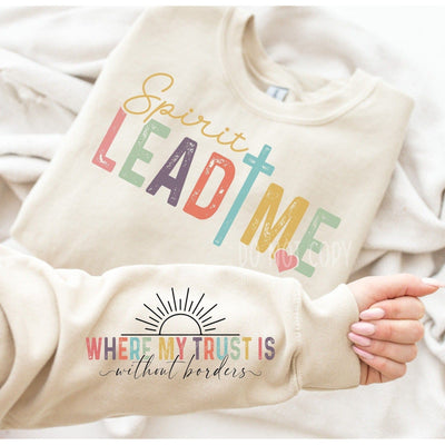 Spirit Lead Me Sweatshirt with Sleeve Accent - Cozy & Stylish | Mississippi Hippie Co