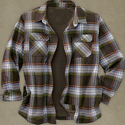 Stay Cozy in Style: Men's Plaid Fleece-Lined Jacket for All-Day Comfort and Warmth | Mississippi Hippie Co Printing 1 / S