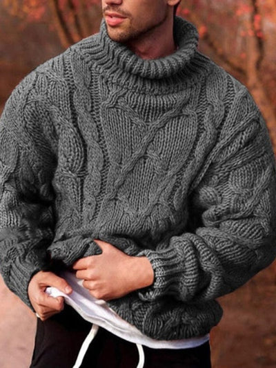 Sweater Style Twist: Turtleneck Sweater - Elevate Your Winter Look with Trendsetting Comfort Charcoal grey / S