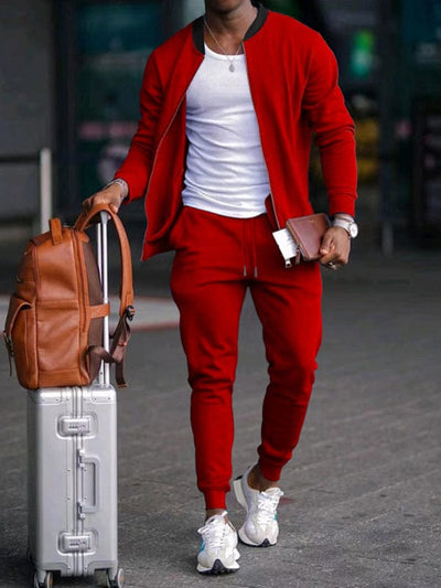 Unwind in Style: Men's Track Suit – Key Features for Ultimate Comfort and Why It's Your Best Choice! Red / S