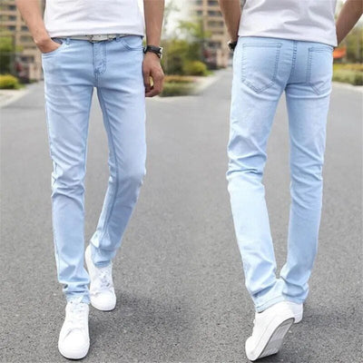Upgrade Your Casual Wardrobe: Men's Stretch Slim Fit Denim Jeans in Light Blue