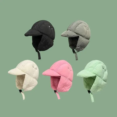 Winter Warm Unisex Retro Bomber Hat with Ear Protection for Outdoor Activities