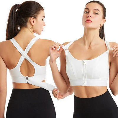 Women Sports Bras Tights Crop Top Yoga Vest White / 2XL