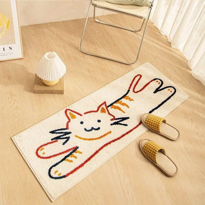 Charming Cartoon Cat Non-Slip Long Carpet for Living Room and Bedroom - mississippihippieco Charming Cartoon Cat Non-Slip Long Carpet for Living Room and Bedroom