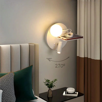 Contemporary Bedroom LED Reading Wall Light with USB Charging - mississippihippieco Contemporary Bedroom LED Reading Wall Light with USB Charging