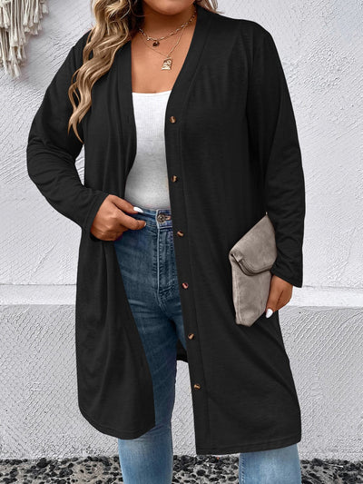Effortless Elegance: Plus Size Button Down Longline Cardigan - Style and Comfort for Every Curvy Fashionista! - mississippihippieco Effortless Elegance: Plus Size Button Down Longline Cardigan - Style and Comfort for Every Curvy Fashionista!