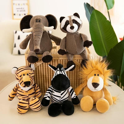 Explore with Adorable Jungle Animal Plush Toys - Soft and Cuddly Friends for Kids' Imaginative Adventures!