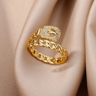 Gold Plated Stainless Steel Aesthetic Ring