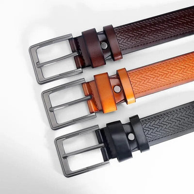 High-Quality Square Buckle Men's Leather Belt