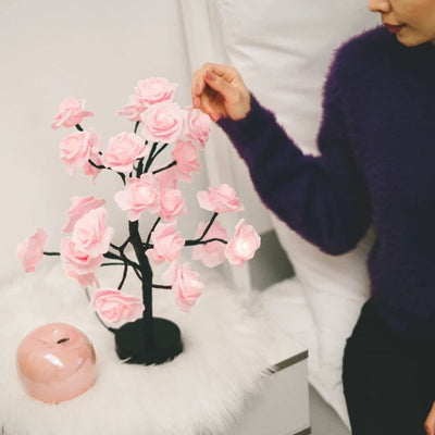 Illuminate Your Space with Enchantment: LED Rose Flower Tree Light Lamp 🌹