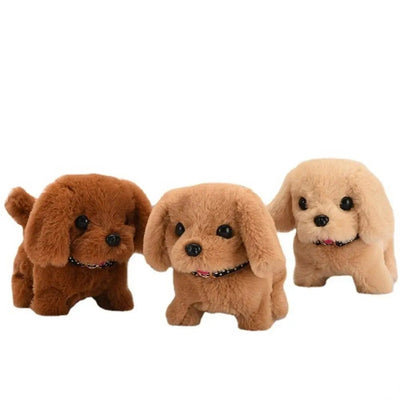 Interactive Plush Electric Puppy - Walking, Barking, Nodding, Tail Wagging Toy Dog