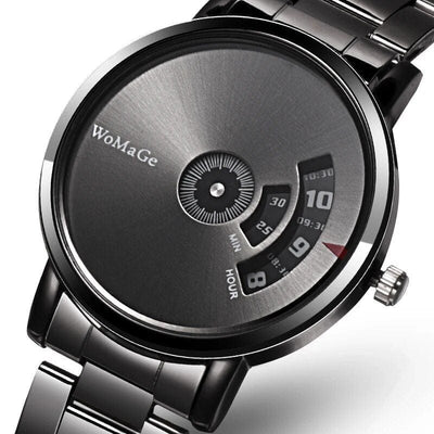 Luxury Stainless Steel Turntable Watch for Men