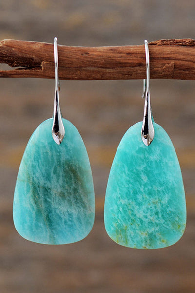 Natural Stone Dangle Earrings - mississippihippieco Natural Stone Dangle Earrings