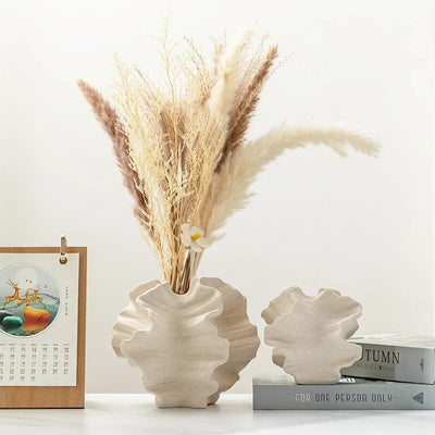 Nordic Charm: Artistic Ceramic Coral Vase - Elevate Your Space with Understated Elegance