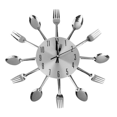 Sleek Precision: Modern 3D Aluminium Kitchen Clock - Contemporary Timekeeping for Your Culinary Space Silver / 10 inch