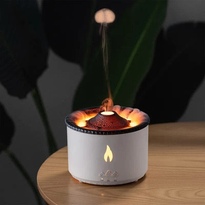 Transform Your Space: Volcano Eruption Aroma Diffuser & Air Humidifier - Flame Lamp Effect for Ambiance!