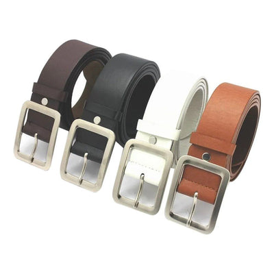 Vintage Casual Men's Faux Leather Belt with Classic Pin Buckle