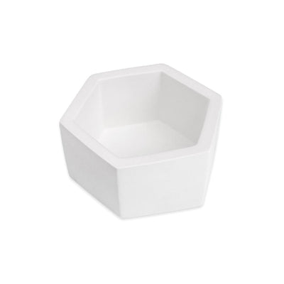 White Hexagon Ceramic Planter