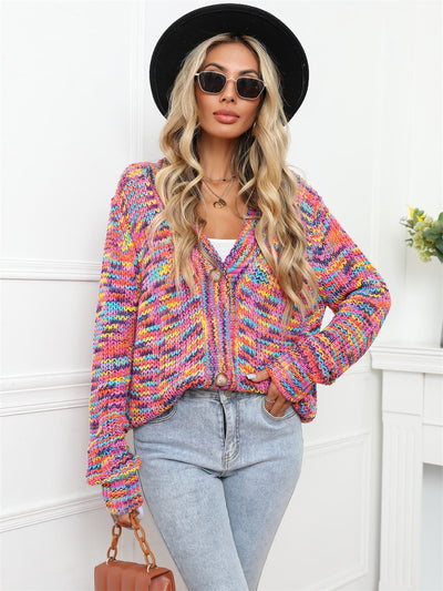 Womens Multi-Color Loose Fit Cardigan - Effortless Style with Vibrant Hues by Mississippi Hippie Co! - mississippihippieco Womens Multi-Color Loose Fit Cardigan - Effortless Style with Vibrant Hues by Mississippi Hippie Co!